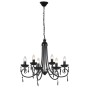 Black ceiling chandelier with crystals and six elegant spotlights by vidaXL, chandeliers - Ref: Foro24-240689, Price: 71,87 €...