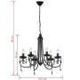 Schwarzer Deckenleuchter mit Kristallen und sechs eleganten Strahlern von vidaXL, Kronleuchter - Ref: Foro24-240689, Preis: 7...