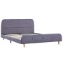 Estructura de cama de tela gris claro 140x200 cm