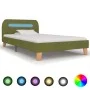 Bed frame with LED green fabric 90x200 cm by vidaXL, Beds and slatted bases - Ref: Foro24-280906, Price: 129,87 €, Discount: %