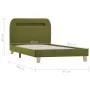 Bed frame with LED green fabric 90x200 cm by vidaXL, Beds and slatted bases - Ref: Foro24-280906, Price: 129,87 €, Discount: %