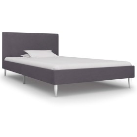 Estructura de cama de tela gris 90x200 cm