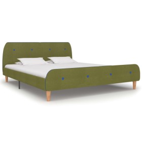 Estructura de cama de tela verde 160x200 cm