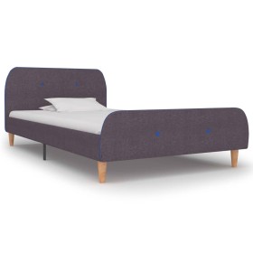 Estructura de cama de tela gris topo 90x200 cm