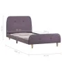 Taupe fabric bed frame 90x200 cm by vidaXL, Beds and slatted bases - Ref: Foro24-280936, Price: 103,99 €, Discount: %