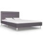Estructura de cama con LED tela gris 120x200 cm