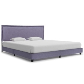 Estructura de cama de tela gris claro 160x200 cm