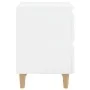 Bedside table with white pine wood legs with gloss finish 40x35x50cm by vidaXL, Nightstands - Ref: Foro24-805863, Price: 62,2...