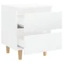 Bedside table with white pine wood legs with gloss finish 40x35x50cm by vidaXL, Nightstands - Ref: Foro24-805863, Price: 62,2...