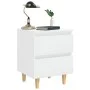 Bedside table with white pine wood legs with gloss finish 40x35x50cm by vidaXL, Nightstands - Ref: Foro24-805863, Price: 62,2...
