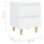 Mesita de noche patas madera pino blanco con brillo 40x35x50cm de vidaXL, Mesitas de noche - Ref: Foro24-805863, Precio: 62,2...