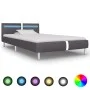 Bed frame with LED in gray synthetic leather 90x200 cm by vidaXL, Beds and slatted bases - Ref: Foro24-280856, Price: 149,42 ...