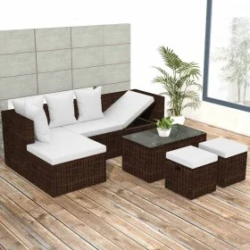 4-piece garden furniture set and brown synthetic rattan cushions by vidaXL, Garden sets - Ref: Foro24-42585, Price: 396,43 €,...