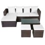 4-teiliges Gartenmöbel-Set und braune synthetische Rattankissen von vidaXL, Gartensets - Ref: Foro24-42585, Preis: 402,87 €, ...