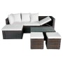 4-teiliges Gartenmöbel-Set und braune synthetische Rattankissen von vidaXL, Gartensets - Ref: Foro24-42585, Preis: 402,87 €, ...