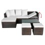 4-teiliges Gartenmöbel-Set und braune synthetische Rattankissen von vidaXL, Gartensets - Ref: Foro24-42585, Preis: 402,87 €, ...