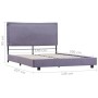 Light gray fabric bed frame 140x200 cm by vidaXL, Beds and slatted bases - Ref: Foro24-280988, Price: 158,91 €, Discount: %