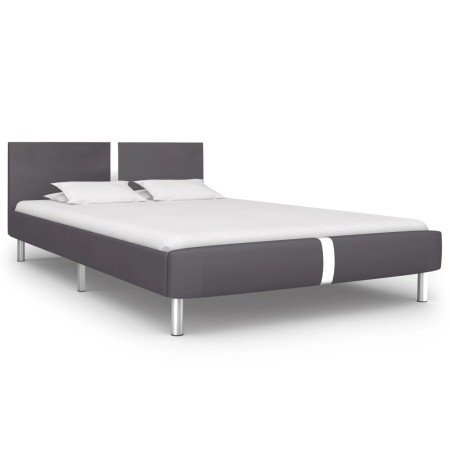Estructura de cama de cuero sintético gris 140x200 cm de vidaXL, Camas y somieres - Ref: Foro24-280838, Precio: 181,79 €