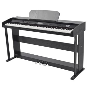 Piano digital de 88 teclas con pedales negro tabla melamina