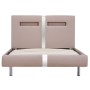 Bed frame with LED cappuccino synthetic leather 90x200 cm by vidaXL, Beds and slatted bases - Ref: Foro24-280861, Price: 151,...
