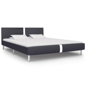 Black synthetic leather bed frame 140x200 cm by vidaXL, Beds and slatted bases - Ref: Foro24-280828, Price: 158,18 €, Discoun...