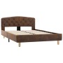 Brown artificial suede leather bed frame 120x200 cm by vidaXL, Beds and slatted bases - Ref: Foro24-284938, Price: 164,96 €, ...
