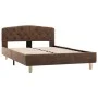 Brown artificial suede leather bed frame 120x200 cm by vidaXL, Beds and slatted bases - Ref: Foro24-284938, Price: 162,91 €, ...