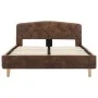 Brown artificial suede leather bed frame 120x200 cm by vidaXL, Beds and slatted bases - Ref: Foro24-284938, Price: 162,91 €, ...