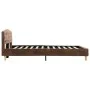 Brown artificial suede leather bed frame 120x200 cm by vidaXL, Beds and slatted bases - Ref: Foro24-284938, Price: 162,91 €, ...