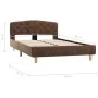 Brown artificial suede leather bed frame 120x200 cm by vidaXL, Beds and slatted bases - Ref: Foro24-284938, Price: 162,91 €, ...
