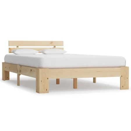 Solid pine wood bed frame 120x200 cm by vidaXL, Beds and slatted bases - Ref: Foro24-283162, Price: 159,30 €, Discount: %