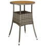 Set de comedor jardín 5 pzas con cojines ratán PE acacia gris
