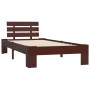 Dark brown solid pine wood bed frame 90x200 cm by vidaXL, Beds and slatted bases - Ref: Foro24-283172, Price: 96,53 €, Discou...