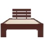 Dark brown solid pine wood bed frame 90x200 cm by vidaXL, Beds and slatted bases - Ref: Foro24-283172, Price: 96,53 €, Discou...