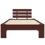 Dark brown solid pine wood bed frame 90x200 cm by vidaXL, Beds and slatted bases - Ref: Foro24-283172, Price: 90,48 €, Discou...