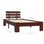 Dark brown solid pine wood bed frame 90x200 cm by vidaXL, Beds and slatted bases - Ref: Foro24-283172, Price: 96,53 €, Discou...