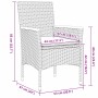 Set comedor jardín 5 pzas y cojines ratán sintético vidrio gris