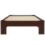 Dark brown solid pine wood bed frame 100x200 cm by vidaXL, Beds and slatted bases - Ref: Foro24-283299, Price: 74,05 €, Disco...