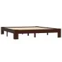 Dunkelbrauner Bettrahmen aus massivem Kiefernholz, 160 x 200 cm von vidaXL, Betten und Lattenroste - Ref: Foro24-283302, Prei...