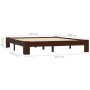 Dunkelbrauner Bettrahmen aus massivem Kiefernholz, 160 x 200 cm von vidaXL, Betten und Lattenroste - Ref: Foro24-283302, Prei...