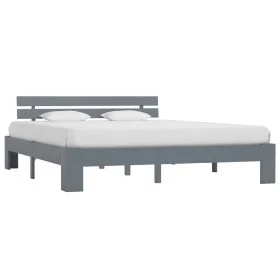 Bettgestell aus massivem, grauem Kiefernholz, 160 x 200 cm von vidaXL, Betten und Lattenroste - Ref: Foro24-283170, Preis: 11...