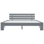 Solid gray pine wood bed frame 160x200 cm by vidaXL, Beds and slatted bases - Ref: Foro24-283170, Price: 119,81 €, Discount: %