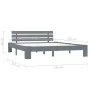 Solid gray pine wood bed frame 160x200 cm by vidaXL, Beds and slatted bases - Ref: Foro24-283170, Price: 119,81 €, Discount: %