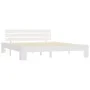 Estructura de cama de madera maciza de pino blanco 160x200 cm de vidaXL, Camas y somieres - Ref: Foro24-283158, Precio: 149,4...