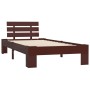 Estructura de cama madera maciza pino marrón oscuro 100x200 cm