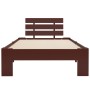 Estructura de cama madera maciza pino marrón oscuro 100x200 cm
