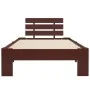 Estructura de cama madera maciza pino marrón oscuro 100x200 cm de vidaXL, Camas y somieres - Ref: Foro24-283173, Precio: 85,2...