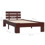 Estructura de cama madera maciza pino marrón oscuro 100x200 cm
