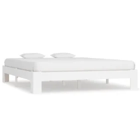 Solid white pine wood bed frame 160x200 cm by vidaXL, Beds and slatted bases - Ref: Foro24-283296, Price: 171,57 €, Discount: %