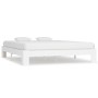 Estructura de cama de madera maciza de pino blanco 160x200 cm de vidaXL, Camas y somieres - Ref: Foro24-283296, Precio: 181,3...